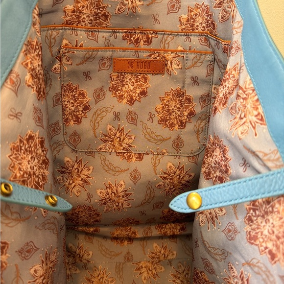 HOBO Kingston Pebbled Leather Convertible Tote Bag Blue Slouchy Hobo Purse - Picture 15 of 15